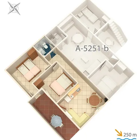 With A Parking Space Mimice, Omis - 5251 Apartament